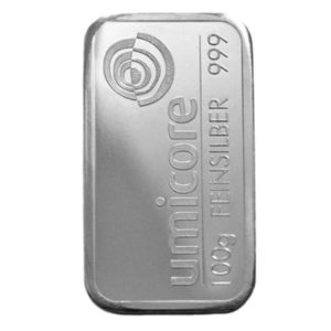 100g Umicore Silver Bar