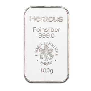 100g Heraeus Silver Bar